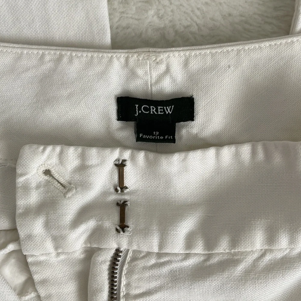J.Crew 100% Linen Favorite Fit Straight Wide-Leg Womens Size 12